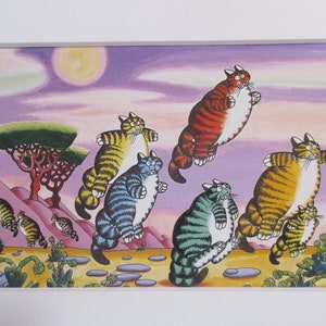 Kliban Katzen Cartoon Kunst Postkarte POGO CATS in weißen Matte 13,5 cm x 18 cm