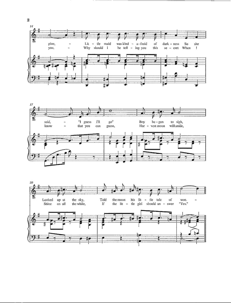 Shine On, Harvest Moon Digital Download Sheet Music Etsy