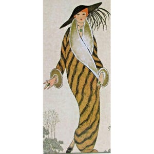 Carte postale Art Déco George Barbier - réimpression 1912 Journal n°30 renard zibeline