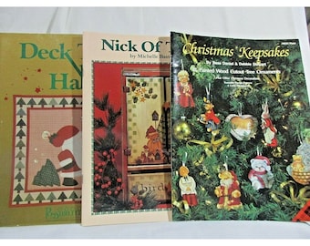 Set von 3 Weihnachts-Bastelbüchern - Deck the Halls/Nick of Time/Weihnachtsandenken