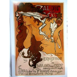 Cartão postal de arte - Salon des Cent 1896, do artista - Alphonse Mucha