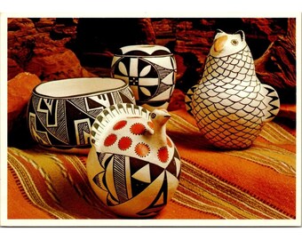 Vykort - Acoma keramik, Acoma Pueblo, New Mexico #746
