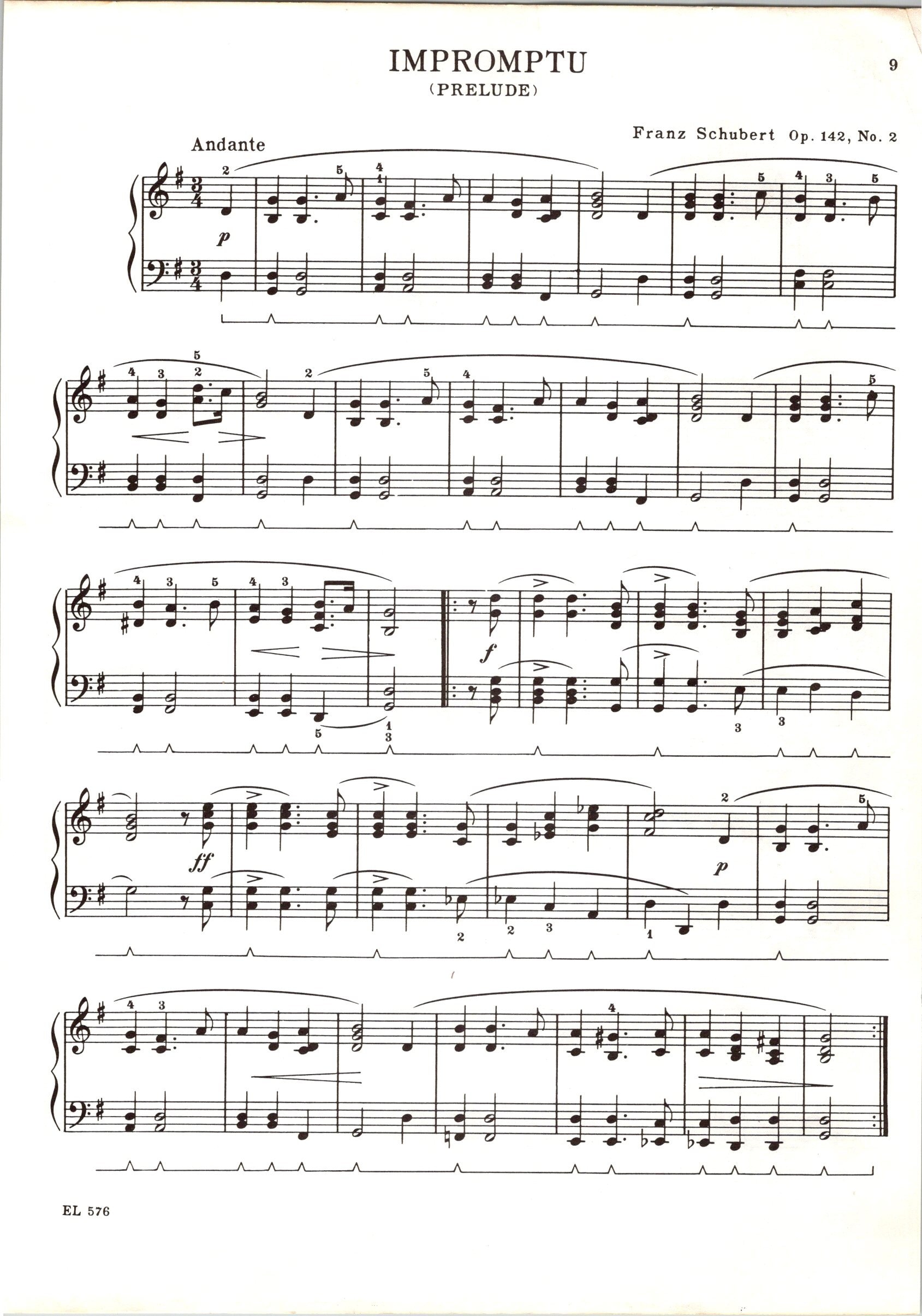 フランツ・シューベルトによる即興曲前奏曲 デジタルピアノまたは