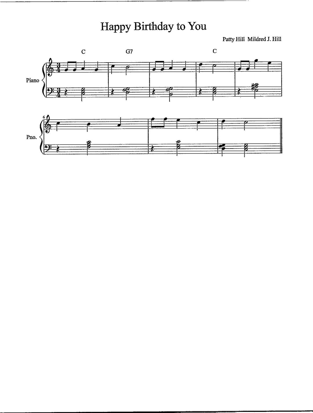 Happy Birthday Beginner Piano Solo Digital Sheet Music Key of C - Etsy