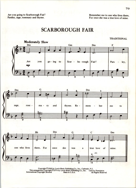 Scarborough Fair (Piano) Partitura - Sheet Music 