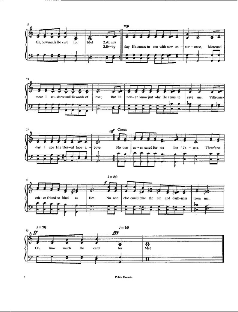Etsy listing image for No One Ever Cared for Me Like Jesus digital download hymn tune resources