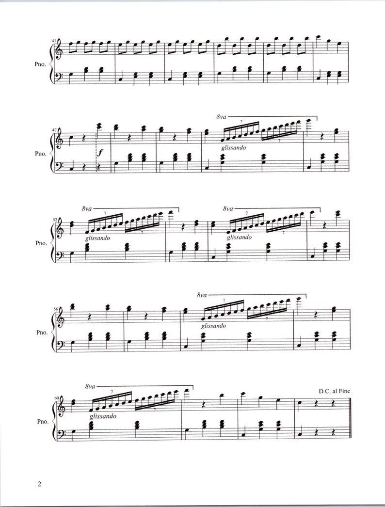Chopsticks Piano Solo Digital Sheet Music Key of C Etsy