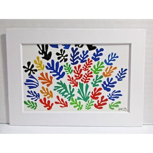 Postal Branco Mate - Henri Matisse La Gerbe 1953 - 5" X 7" #147