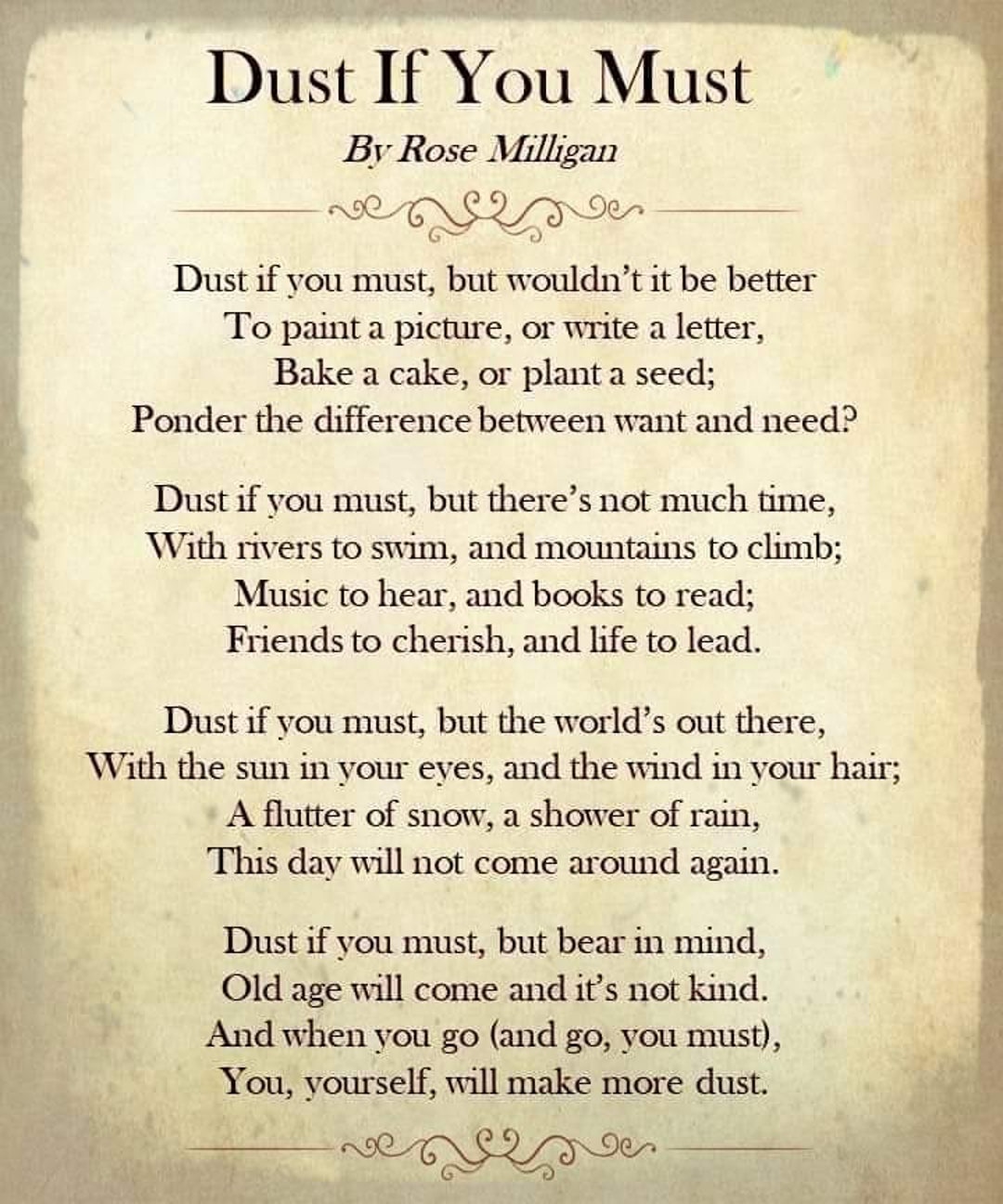Dust If You Must by Rose Milligan Digital Download Unframed Print Etsy