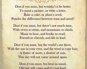 Dust if You Must by Rose Milligan - Digital Download Unframed Print