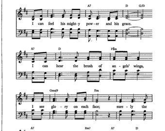 Surely the Presence of the Lord (Chorus) - Digital Hymn Tune Sheet Music Key of D