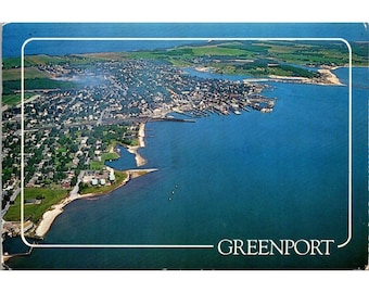 Cartolina - Ariel View, Greenport, Long Island, NY #731