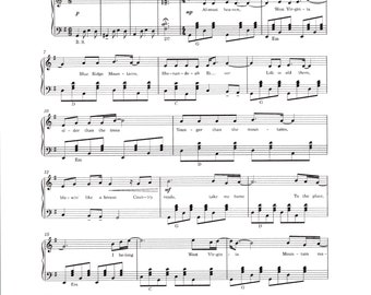 Take Me Home Country Roads - Digital Sheet Music for Piano Lyrics Chords