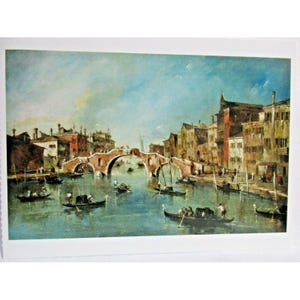 Cartão postal de Francesco Guardi, artista italiano - Vista do Canal Cannaregio Veneza 1775