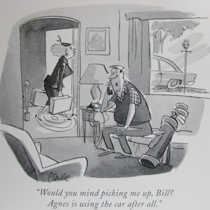 The New Yorker Golf Cartoon Postcard por Claude Smith 1956 #702