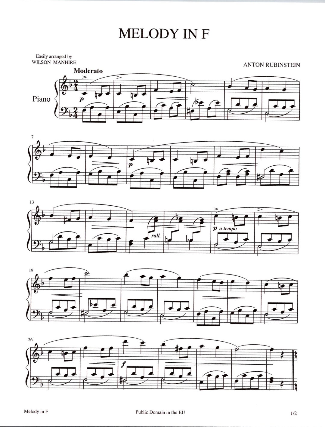 ☆ Rubinstein-Theme and Variations, Op.88 Sheet Music pdf, - Free Score  Download ☆