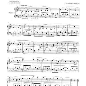 Melody in F by Rubinstein Piano Solo - Digital Sheet Music - Key of F