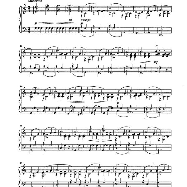 Edelweiss - Digital Download Piano Solo - Intermediate Level - Key of C