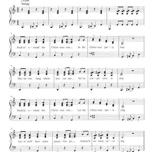 Rockin' Around the Christmas Tree - Digital Christmas Song for Piano and Vocal - Key of C