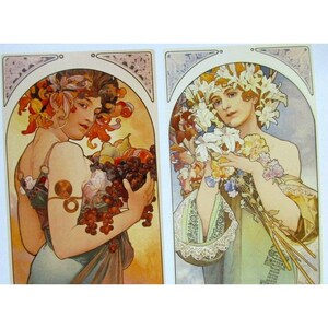 Cartão postal de arte - Frutas e flores 1897, por Alphonse Mucha, artista