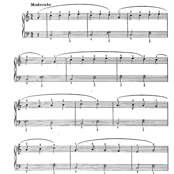 Yankee Doodle - Digital Patriotic Sheet Music for Piano Keyboards Late Beginner Level Key of C