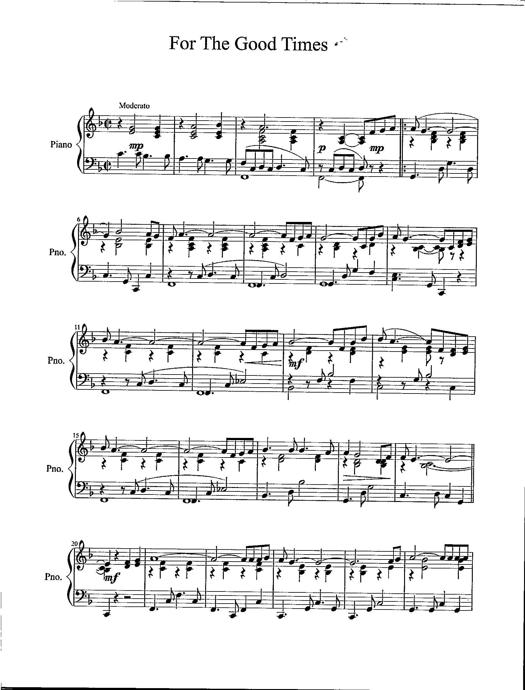 ニューヨーク　ブロードウェイ　プロム　楽譜 The Peacocks (A timeless Place) Sheet Music with Chords for Piano