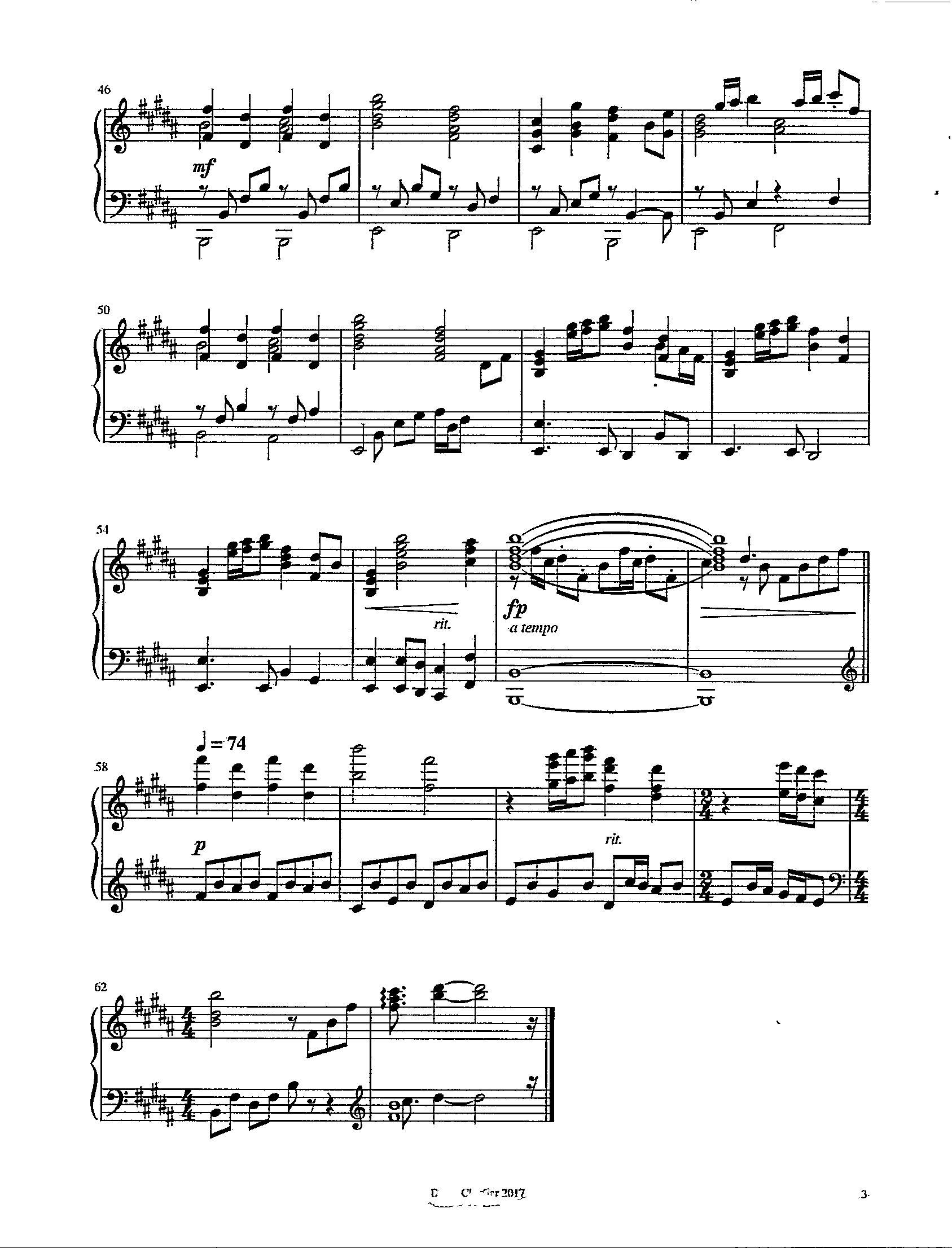 Somewhere In My Memory Digital Printable Piano Solo Early Advanced