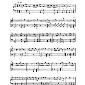 Lovers on the Moon Piano Solo - Digital Sheet Music - Intermediate Level Key of C