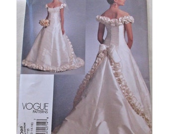Vogue Sewing Pattern V1095 Sizes 12-16 Misses Wedding Dress Bellville Sassoon