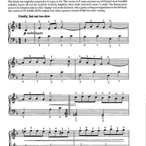 Etude No. 3 by Frederic Chopin Digital Piano Sheet Music for Late Beginner/Early Intermediate Key of F