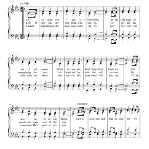 Surely Goodness and Mercy by Peterson Sheet Music - Digital Hymn Tune - Key of E Flat 3 Verses