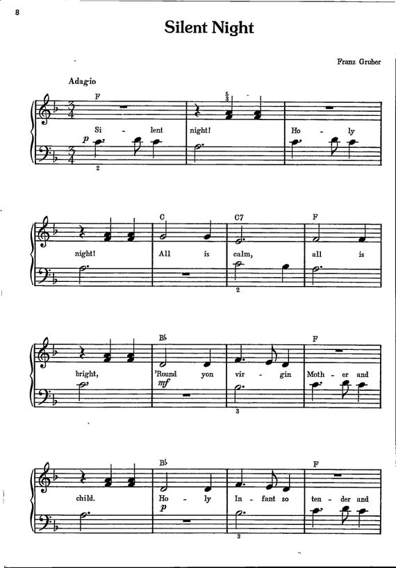 Silent night 2024 simple piano