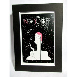 Carte postale noir mat, couverture du magazine The New Yorker par Rea Irvin, 7 mars 1925