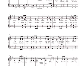 What a Day That Will Be - Digital Hymn Tune Sheet Music - Key of G