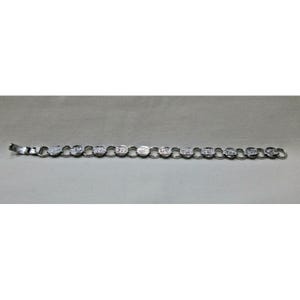Bracciale vintage Sarah Coventry da 7,5&quot; in argento con motivo a moneta