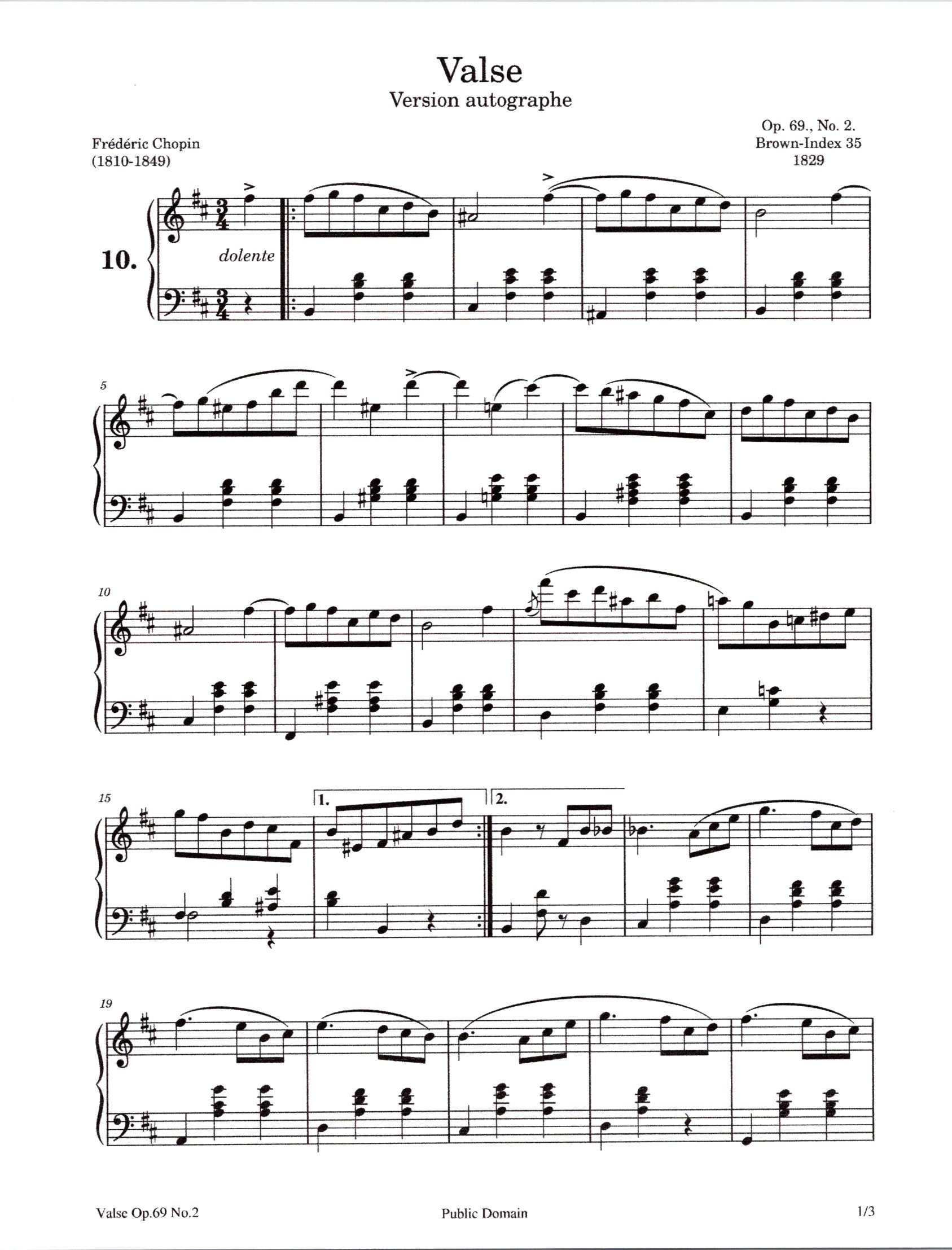フレデリック・ショパン作曲「ワルツ 作品69-2」ピアノソロ - デジタル