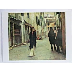 John Singer Sargent, Artista Americano Cartão Postal - Rua em Veneza 1882