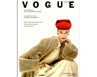 Postcard - Vogue Magazine Cover - November 1, 1951 by Clifford