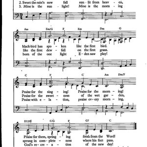 Morning Has Broken - Digital Sheet Music Key of C Gaelic Melody 1988