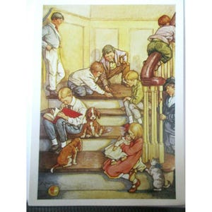 Cartão postal ilustrador - Homenzinhos 1928 por Clara M. Burd