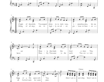 Here I Am to Worship - Digital Hymn Tune with Lyrics - Key of F