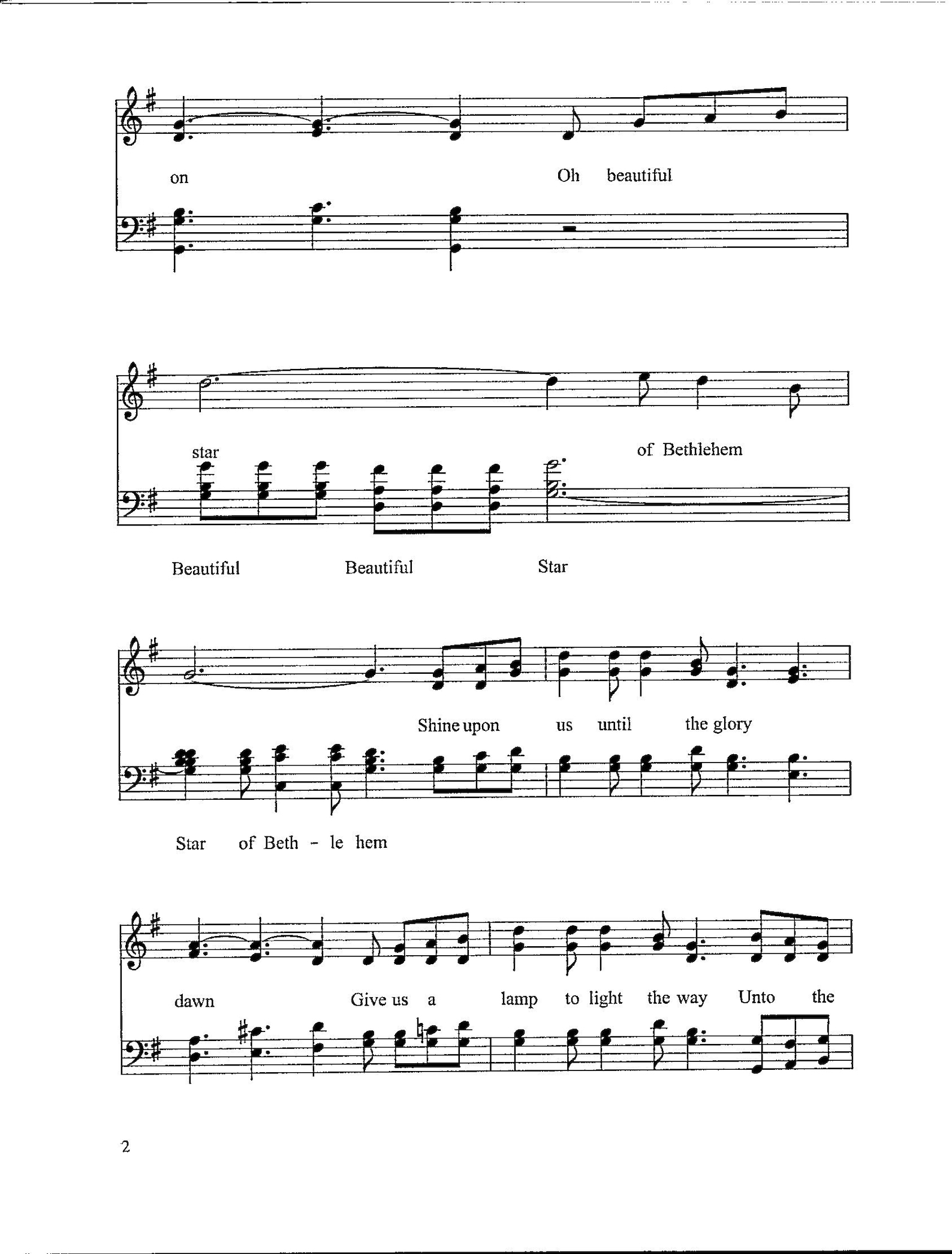 O Beautiful Star of Bethlehem - Digital Hymn Tune With Lyrics - Key of ...