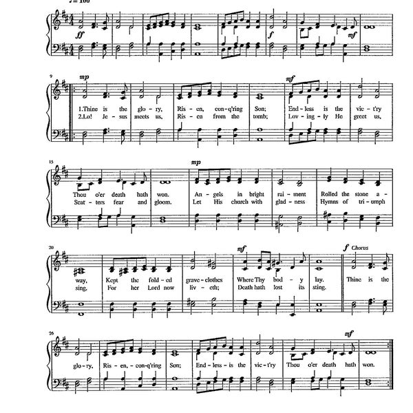 Thine is the Glory - Digital Hymn Tune with Lyrics - Key of D