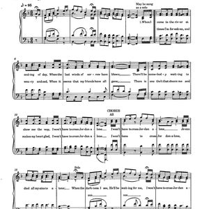 May include: A sheet music score for the song "I Won't Have To Cross Jordan Alone" by Thomas Ramsey and Charles E. Durham. The song is written in the key of G major and has a tempo of 95 beats per minute. The lyrics are printed in black ink on a white background.