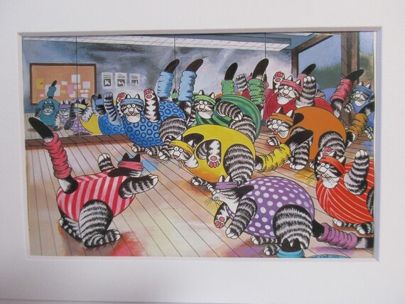 Kliban Cats Cartoon Art Postcard JAZZERCISE CATS 5