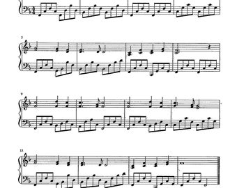 Nearer My God to Thee - Digital Easy Piano Solo Hymn Tune Sheet Music - Key of F