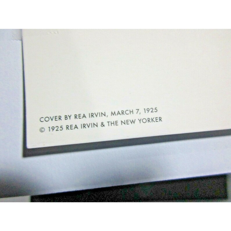 Puede incluir: Una imagen en blanco y negro de una portada de revista con el texto "COVER BY REA IRVIN, MARCH 7, 1925 &copy; 1925 REA IRVIN & THE NEW YORKER".