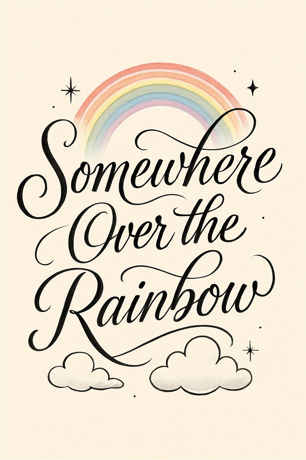 Somewhere Over the Rainbow Sign - Etsy, image size:1024x1536