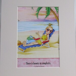 Matted Mary Engelbreit Calendar Print 8 X 10&quot; There is Beauty in Simplicity #159
