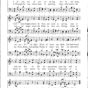 Jesus, Joy of our Desiring - Digital Hymn Tune Sheet Music Key of F